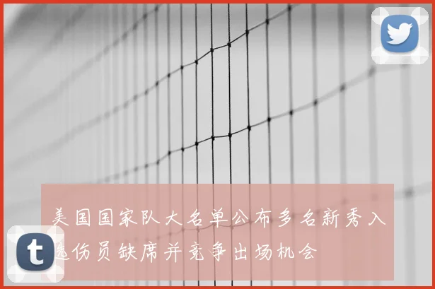 美国国家队大名单公布多名新秀入选伤员缺席并竞争出场机会